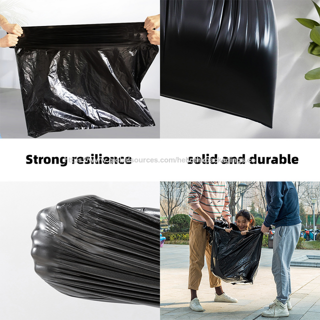 Bolsas de Basura HDPE Negras de Alta Resistencia con Parte Superior Plana para Residuos Comerciales e Industriales
