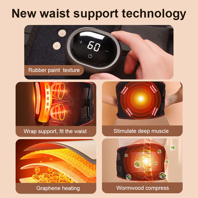 Heiße Produkte: Elektrischer Taillenmassagegürtel mit Graphenheizung und Vibration, Lendenwirbelstütze zur Linderung von Müdigkeit