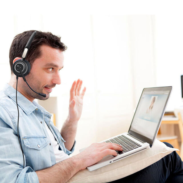 Callcenter-Headset mit Lautstärkeregelung und Geräuschunterdrückung