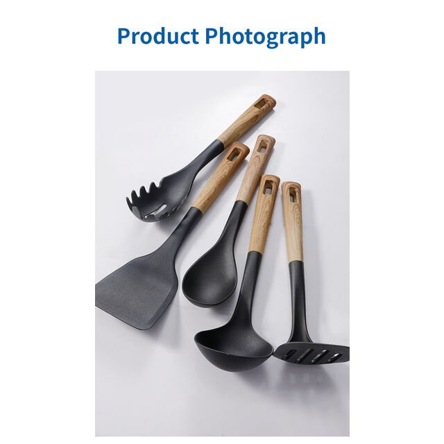 Fouet à Oeufs en Nylon avec Poignée Effet Bois Direct Usine - Outil de Mélange de Cuisine Résistant à la Chaleur