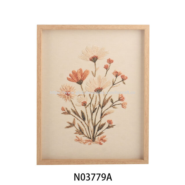Peinture d'Art Mural Moderne Simple 2026, Bois MDF, Aquarelle Florale, Largeur 60cm, Paysage Rural