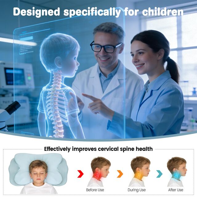 Neue Kinder-Nackenstützkissen 2026 für Kleinkinder, orthopädisches Memory-Schaumstoffkissen mit Kühlfunktion für Nacken und Schultern