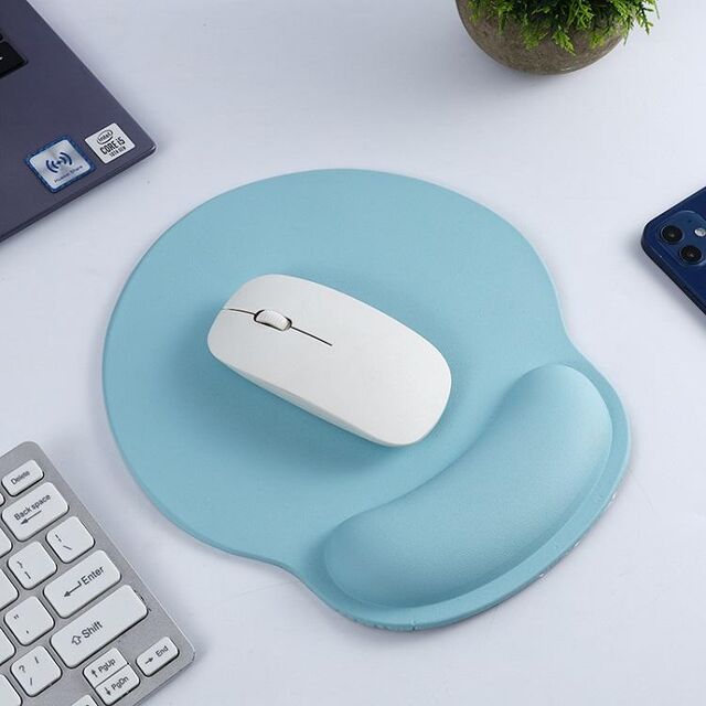 Fourniture d'usine OEM Promotionnel Tapis de Souris Ergonomique en Caoutchouc et Silicone avec Support de Poignet en Gel, Tapis de Souris Noirs Vierge pour Sublimation