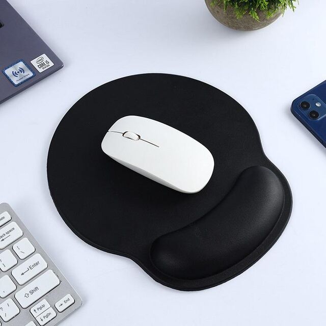 Fourniture d'usine OEM Promotionnel Tapis de Souris Ergonomique en Caoutchouc et Silicone avec Support de Poignet en Gel, Tapis de Souris Noirs Vierge pour Sublimation