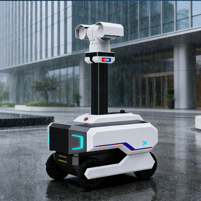 Robot d'Inspection de Sécurité Extérieur à Quatre Roues Motorisé pour Patrouille