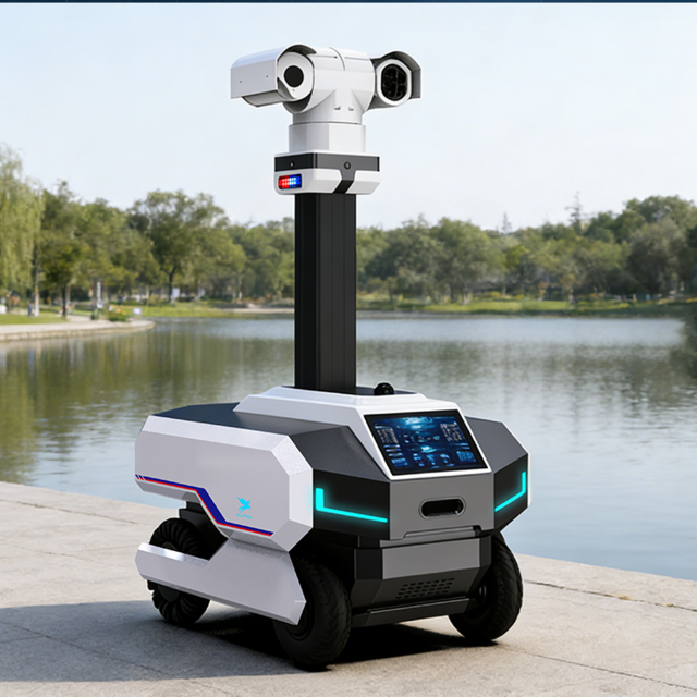 Robot d'Inspection de Sécurité Extérieur à Quatre Roues Motorisé pour Patrouille