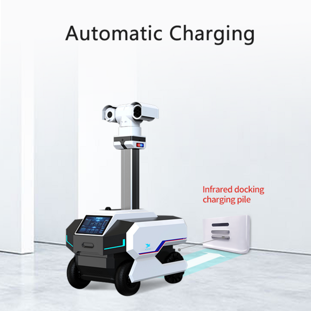 Robot d'Inspection de Sécurité Extérieur à Quatre Roues Motorisé pour Patrouille