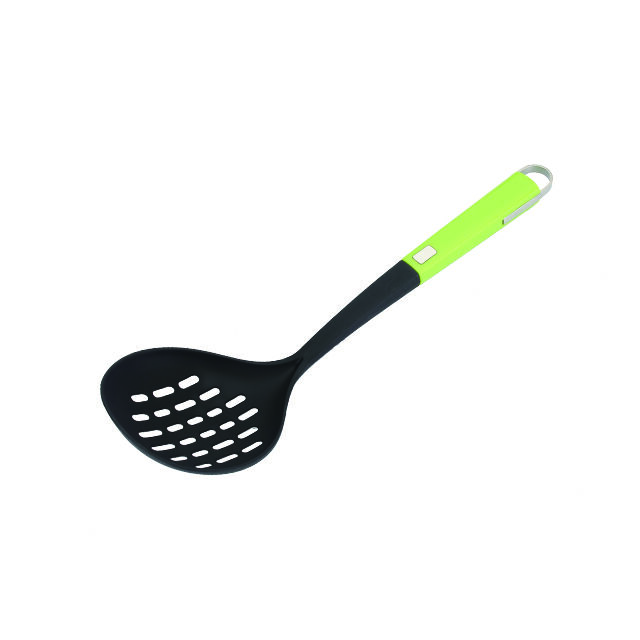 Louche à Soupe en Nylon Vert Direct Usine, Ustensile de Cuisine Antiadhésif Résistant à la Chaleur avec Poignée Ergonomique