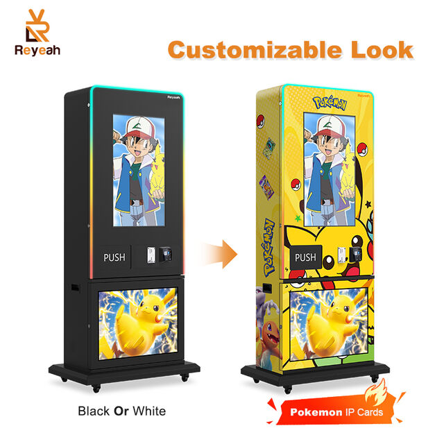 Machine de Vente Intelligente de Cartes Pokémon avec Écran Tactile 24/7, Scan d'Identifiant et Accepteur de Cartes
