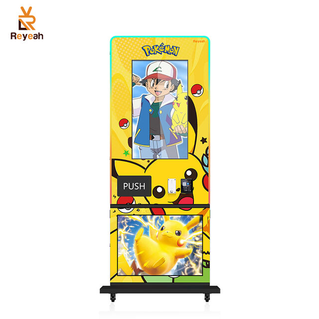 Machine de Vente Intelligente de Cartes Pokémon avec Écran Tactile 24/7, Scan d'Identifiant et Accepteur de Cartes