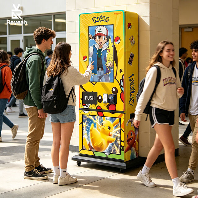 Machine de Vente Intelligente de Cartes Pokémon avec Écran Tactile 24/7, Scan d'Identifiant et Accepteur de Cartes