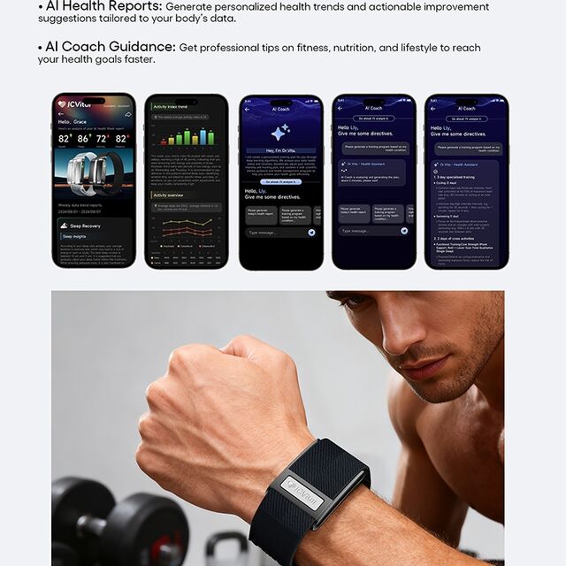 JCVital V8 Patentierte Smart Health Armband - OEM ODM Smart Armband Lieferant mit SpO2 Herzfrequenzmonitor