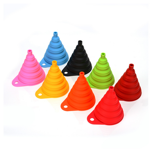 Embudo de silicona plegable para cocina, apto para alimentos, para vino, aceite y líquidos