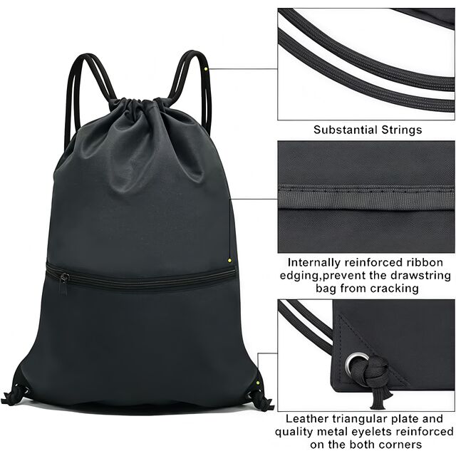 Mochila con cordón, mochila deportiva para gimnasio para hombres y mujeres, viaje ligero