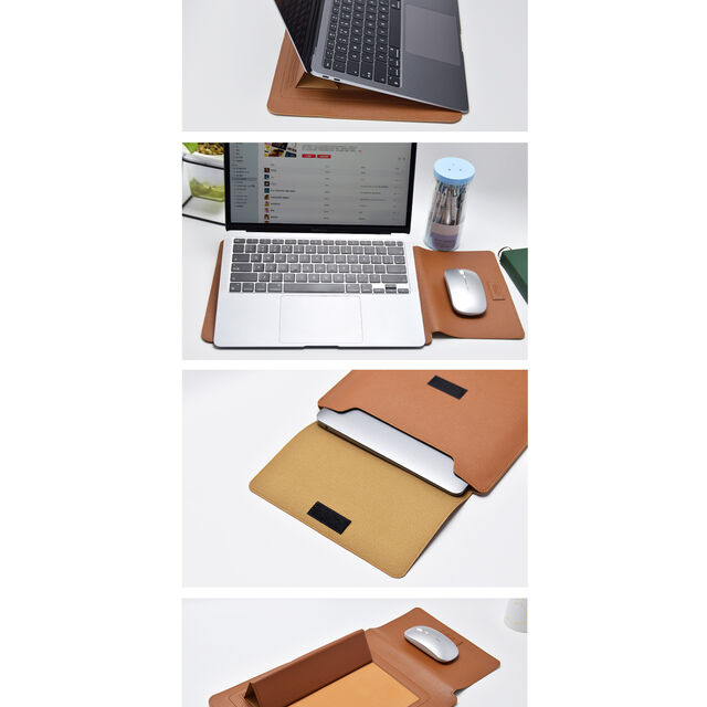Pochette pour ordinateur portable Allinside 13" en cuir synthétique pour MacBook Air 11"/13"/15.4", étui avec support