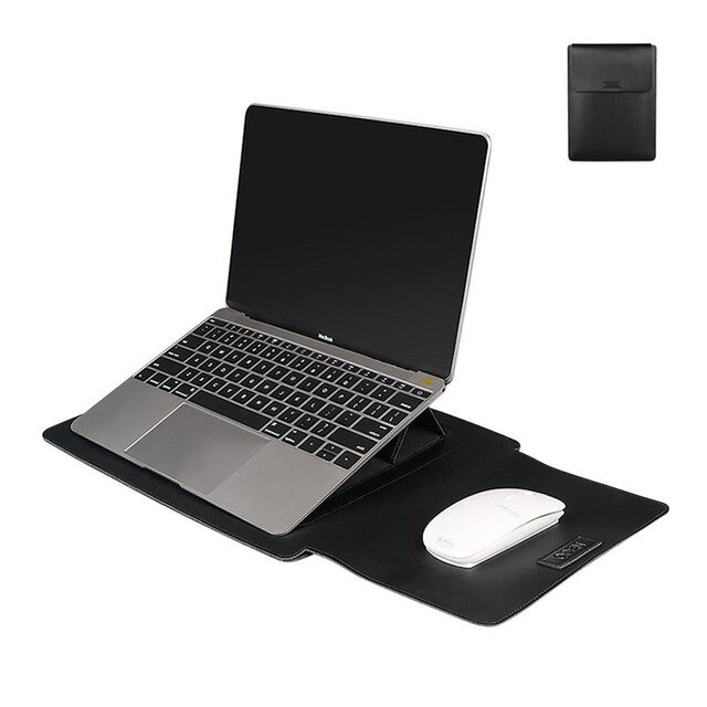 Pochette pour ordinateur portable Allinside 13" en cuir synthétique pour MacBook Air 11"/13"/15.4", étui avec support
