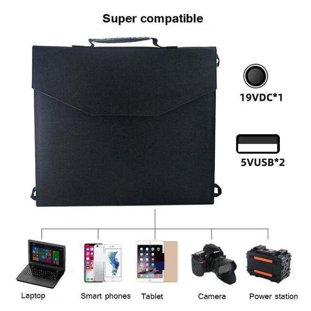 Panneau Solaire 60W 12V 18V Chargeur Solaire Portable pour Batteries, Recharge de Téléphones et Stations d'Énergie pour Camping et Extérieur