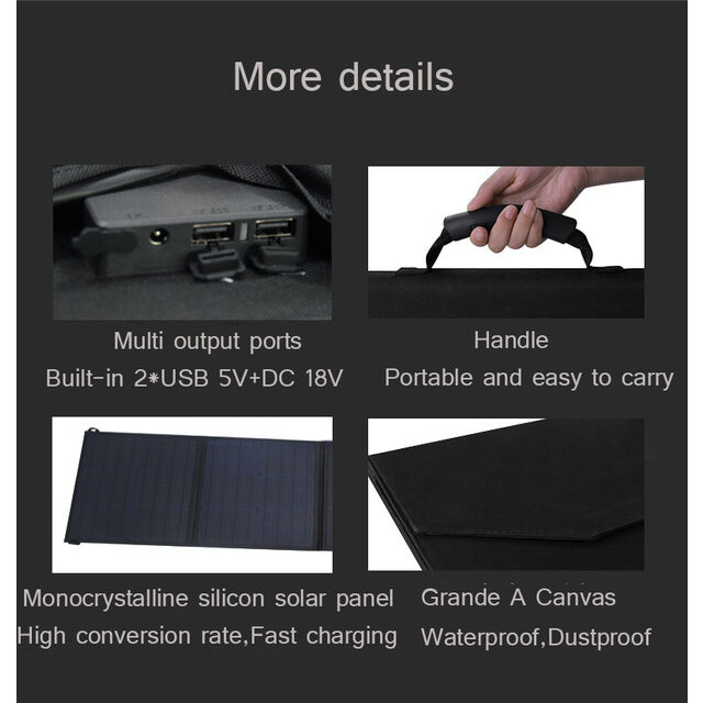 Panneau Solaire 60W 12V 18V Chargeur Solaire Portable pour Batteries, Recharge de Téléphones et Stations d'Énergie pour Camping et Extérieur