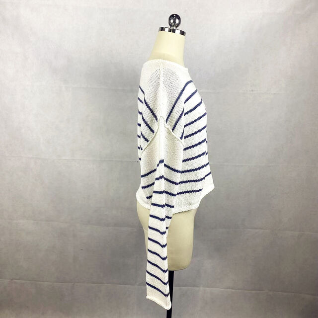 Pull à rayures pour femme avec encolure bateau et manches longues, pull à enfiler pour un usage quotidien, OEM/ODM