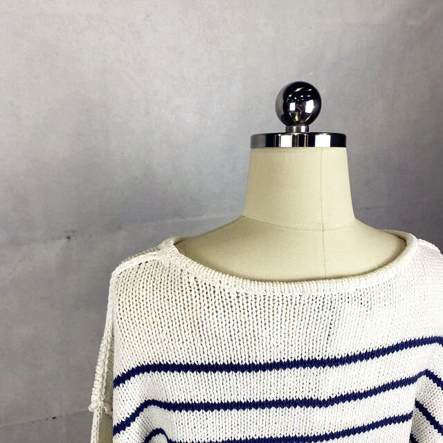Pull à rayures pour femme avec encolure bateau et manches longues, pull à enfiler pour un usage quotidien, OEM/ODM