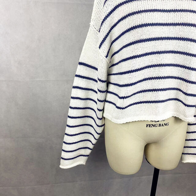 Pull à rayures pour femme avec encolure bateau et manches longues, pull à enfiler pour un usage quotidien, OEM/ODM