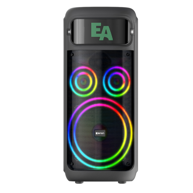 Altavoz de Fiesta Portátil Inteligente EXEN Audio 2026 con Woofer de 10 pulgadas, Nuevo Diseño, Pantalla DIY Editable y APP Exclusiva OEM