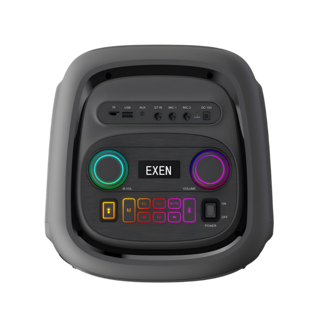 Altavoz de Fiesta Portátil Inteligente EXEN Audio 2026 con Woofer de 10 pulgadas, Nuevo Diseño, Pantalla DIY Editable y APP Exclusiva OEM