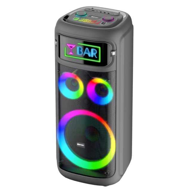 Altavoz de Fiesta Portátil Inteligente EXEN Audio 2026 con Woofer de 10 pulgadas, Nuevo Diseño, Pantalla DIY Editable y APP Exclusiva OEM