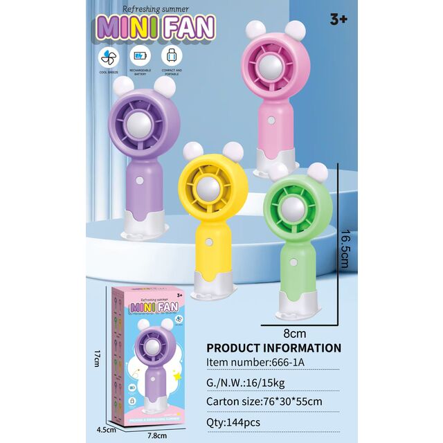 Mini Ventilateur Turbo Portable Mignon avec Décoration de Bois de Cerf, Ventilateur de Refroidissement de Poche Rechargeable avec Base Support pour Enfants en Été en Plein Air