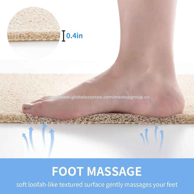 Tapis de Bain en PVC Antidérapant, Sans BPA, Durable, avec Massage des Pieds, Drainage Rapide, Facile à Nettoyer et Découpable pour la Sécurité des Salles de Bain, Hôpitaux, Personnes Âgées et Enfants