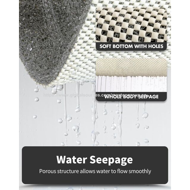Tapis de Bain Antidérapant, Durable et Doux en Luffa sans Phtalates - Drainage Rapide, Nettoyage Facile pour Maison, Hôpital, Personnes Âgées, Enfants - Sécurité