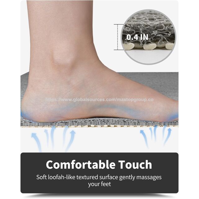 Tapis de Bain Antidérapant, Durable et Doux en Luffa sans Phtalates - Drainage Rapide, Nettoyage Facile pour Maison, Hôpital, Personnes Âgées, Enfants - Sécurité