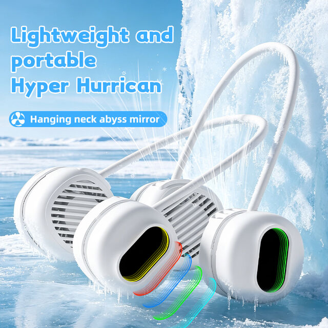 Ventilateur de Cou Portable d'Extérieur, Mini Ventilateur Rechargeable par USB sans Lames, Ventilateur Suspendu Mignon Dessin Animé, Ventilateur de Cou Portable ODM Corée