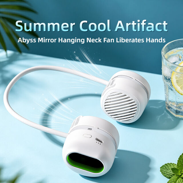 Ventilateur de Cou Portable d'Extérieur, Mini Ventilateur Rechargeable par USB sans Lames, Ventilateur Suspendu Mignon Dessin Animé, Ventilateur de Cou Portable ODM Corée