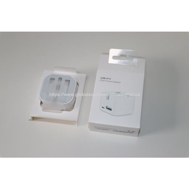 Cargador Rápido de Pared USB-C 35W para Móvil con Doble Puerto, Tipo UK, Plegable, Precio A+C al por Mayor