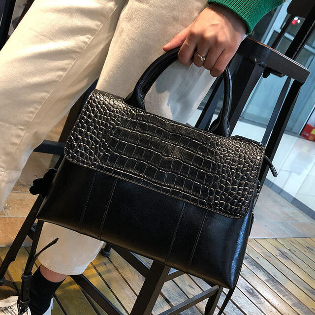 Große Schultertaschen aus weichem Leder mit Reißverschluss und hoher Kapazität