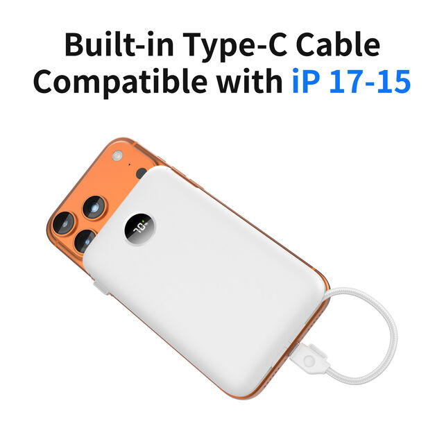 Batería externa de carga rápida de 10000 mAh con cable