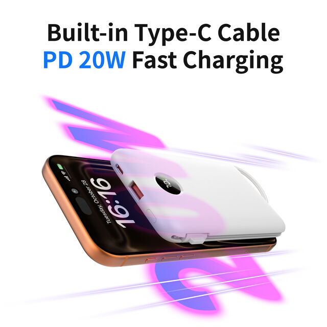 Batería externa de carga rápida de 10000 mAh con cable