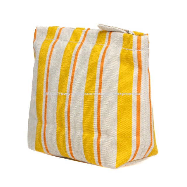 Bolsa de cosméticos OEM de fábrica con estampado de rayas, neceser de lona, bolsa de almacenamiento portátil de viaje, bolsa de maquillaje
