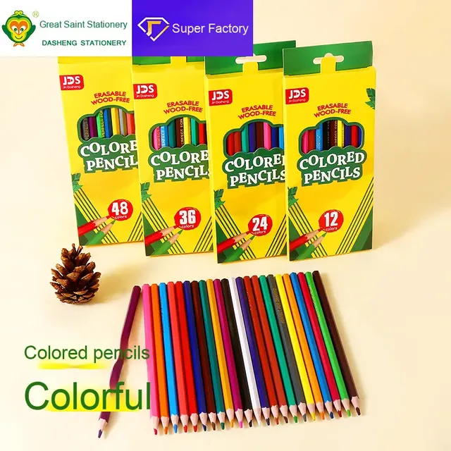 Set de lápices de colores hexagonales 24/36/48 colores