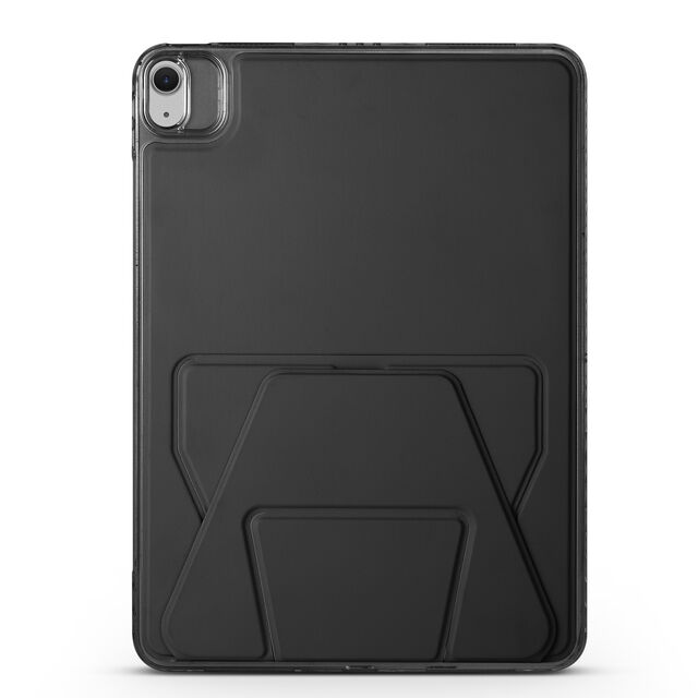 Étui détachable avec capuchon d'objectif et support pliable type Y pour iPad, cadre TPU transparent antichoc, basculez librement entre paysage et portrait