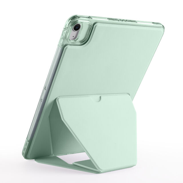 Étui détachable avec capuchon d'objectif et support pliable type Y pour iPad, cadre TPU transparent antichoc, basculez librement entre paysage et portrait