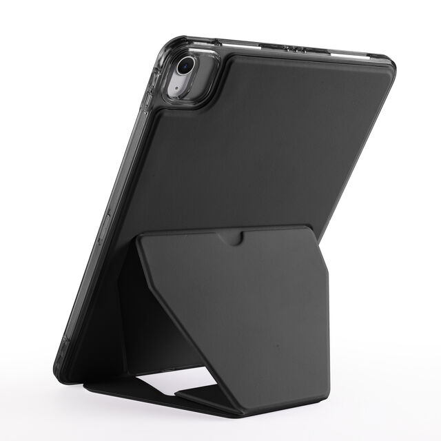 Étui détachable avec capuchon d'objectif et support pliable type Y pour iPad, cadre TPU transparent antichoc, basculez librement entre paysage et portrait