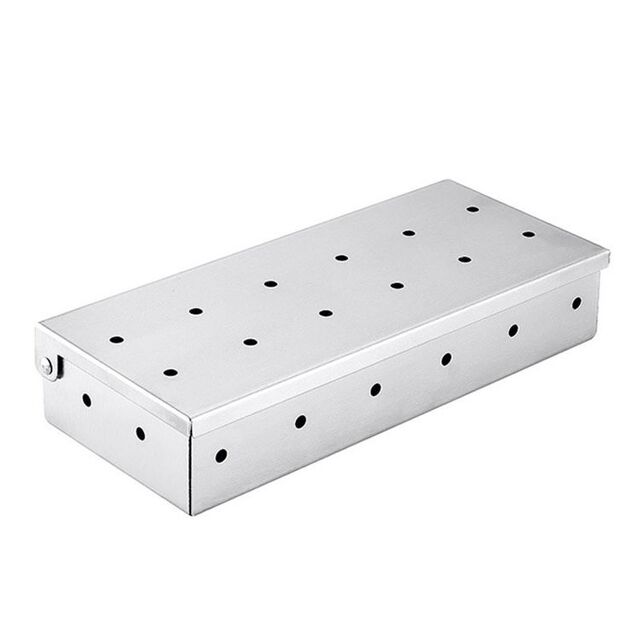 Boîte Fumoir en Acier Inoxydable Contenant de Copeaux de Bois pour Grill BBQ