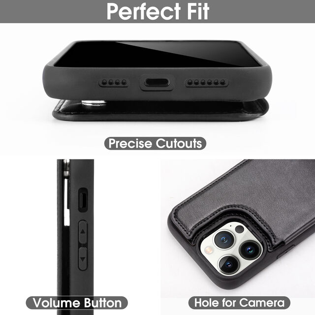 Capa de Couro Flip com Slot para Cartão para Proteção de iPhone