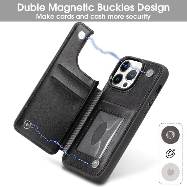 Capa de Couro Flip com Slot para Cartão para Proteção de iPhone