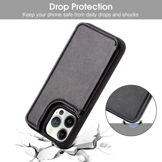 Capa de Couro Flip com Slot para Cartão para Proteção de iPhone