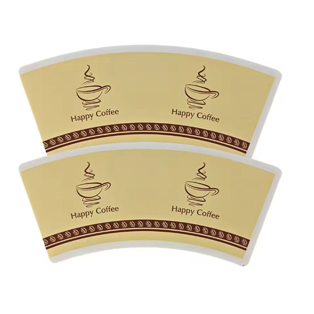 Ventilador de Taza con Revestimiento de PE Doble Cara Impermeable para Té y Bebidas Frías/Calientes - Tamaño y Color Personalizables en Cartón