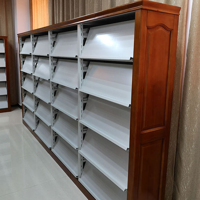 Stahl-Holz-Magazinregal Bücherregal für Bibliotheks- und Schulaufbewahrung
