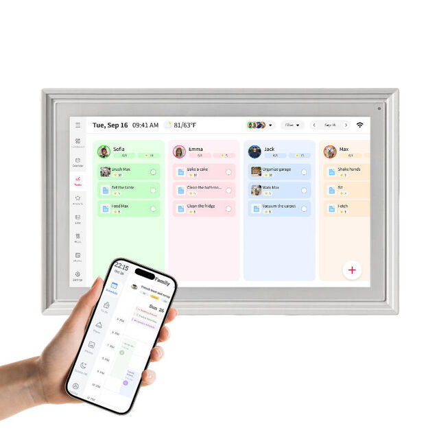 Calendrier Mural Numérique à Écran Tactile pour Planificateur d'Emploi du Temps Domestique